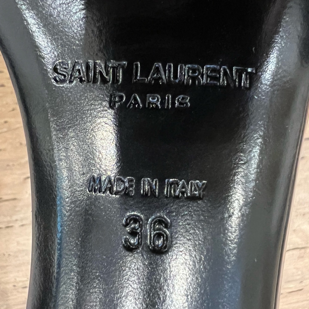 Saint Laurent Amber Sandals in Black Patent Leather Size 36 - Picture 10 of 10